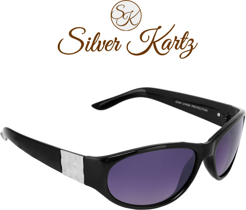 Silver Kartz Wayfarer, Rectangular Sunglasses(Black, Violet)