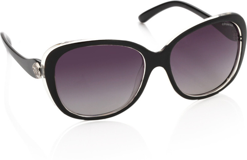 Polaroid Over-sized Sunglasses(Grey, Violet)