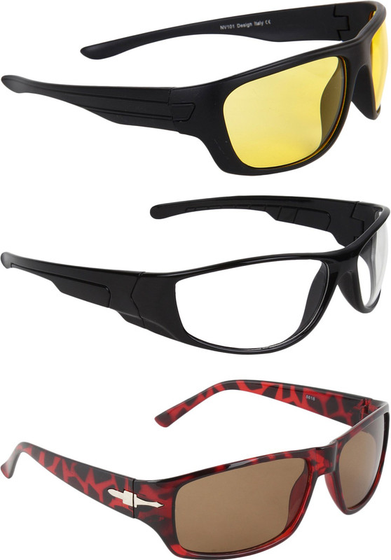 Zyaden Round Sunglasses(Yellow, Clear, Brown)