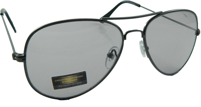 Libnan Photochromatic Aviator Sunglasses(Clear, Grey)