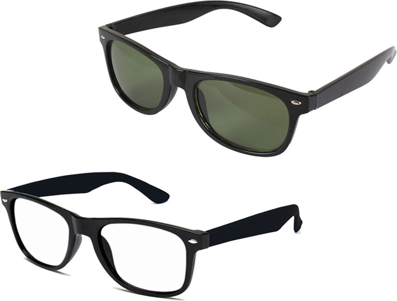 Ansh Fashion Wear Wayfarer Sunglasses(Green, Black) Ansh Fashion Wear Wayfarer Sunglasses(Green, Black)