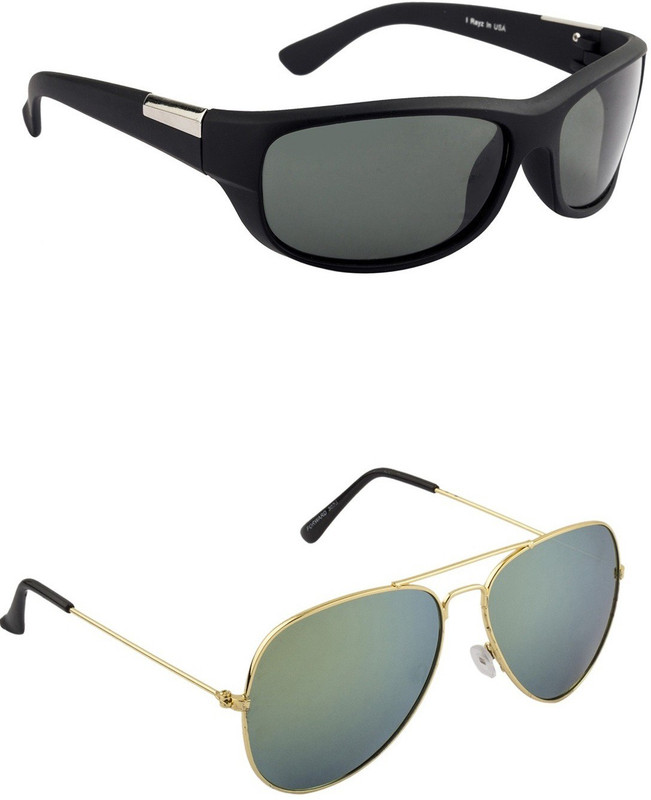 Irayz Sports Sunglasses(Black, Green)