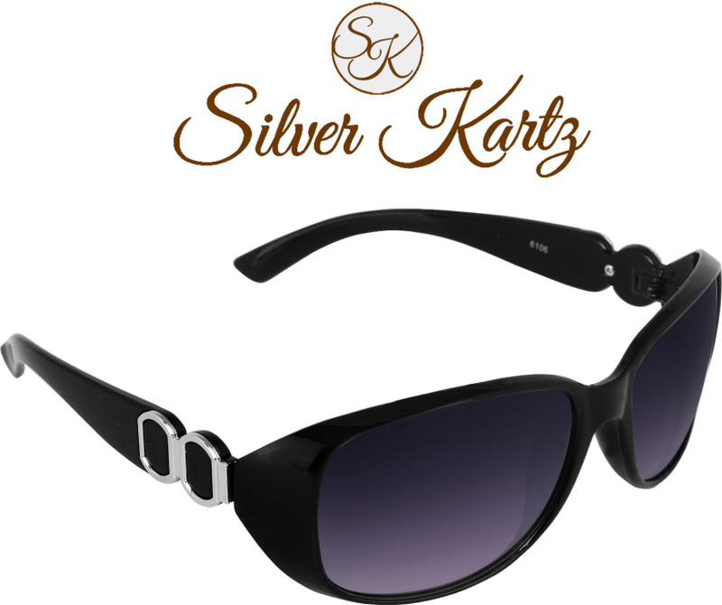 Silver Kartz Wayfarer, Over-sized Sunglasses(For Girls)