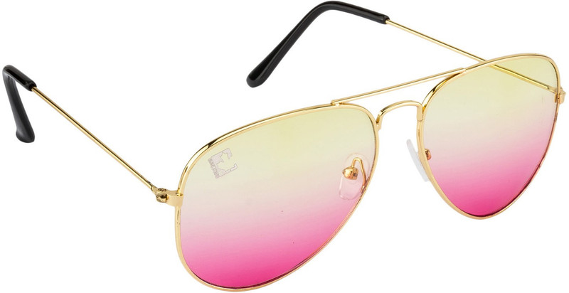 Clark N' Palmer Aviator Sunglasses(Yellow, Pink)