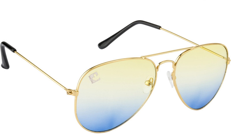 Clark N' Palmer Aviator Sunglasses(Yellow, Blue)