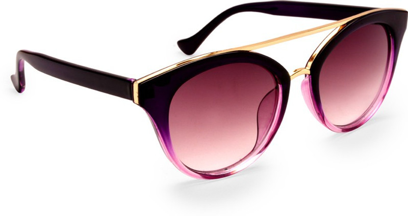 Stacle Round Sunglasses(Brown, Violet)