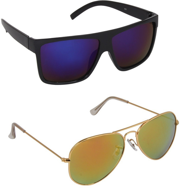 ROBMOB Wayfarer, Aviator Sunglasses(Multicolor)