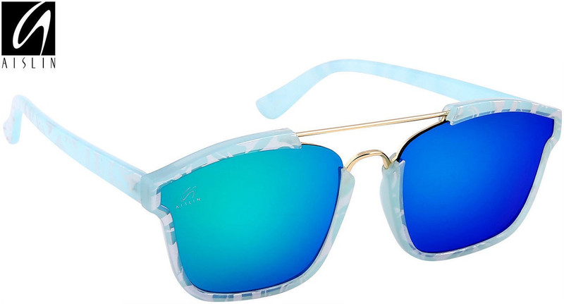 Aislin Wayfarer Sunglasses(Green, Blue) Aislin Wayfarer Sunglasses(Green, Blue)