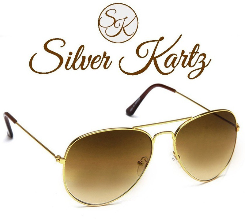 Silver Kartz Aviator Sunglasses(Brown)
