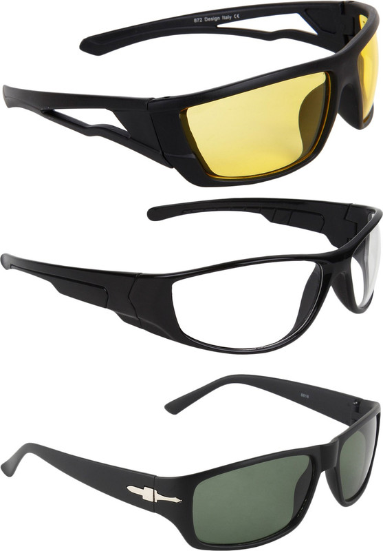 Zyaden Round Sunglasses(Yellow, Clear, Black)