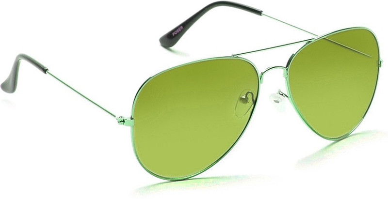 Silver Kartz Aviator Sunglasses(Green)
