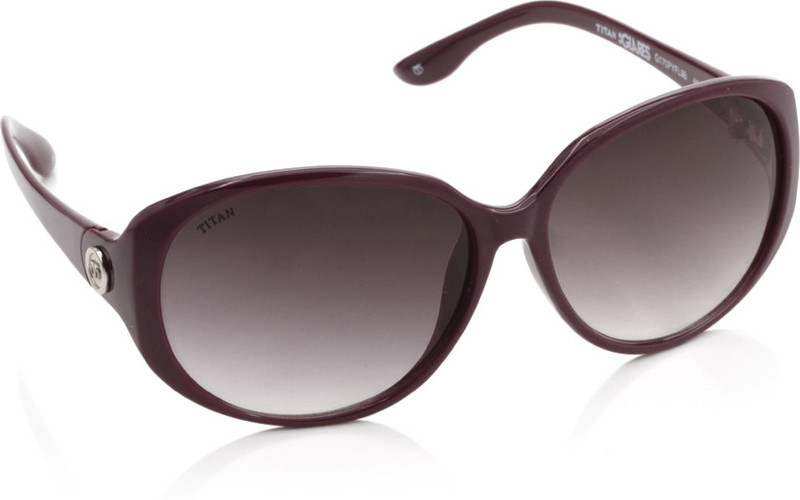 Glares by Titan Over-sized Sunglasses(Violet)