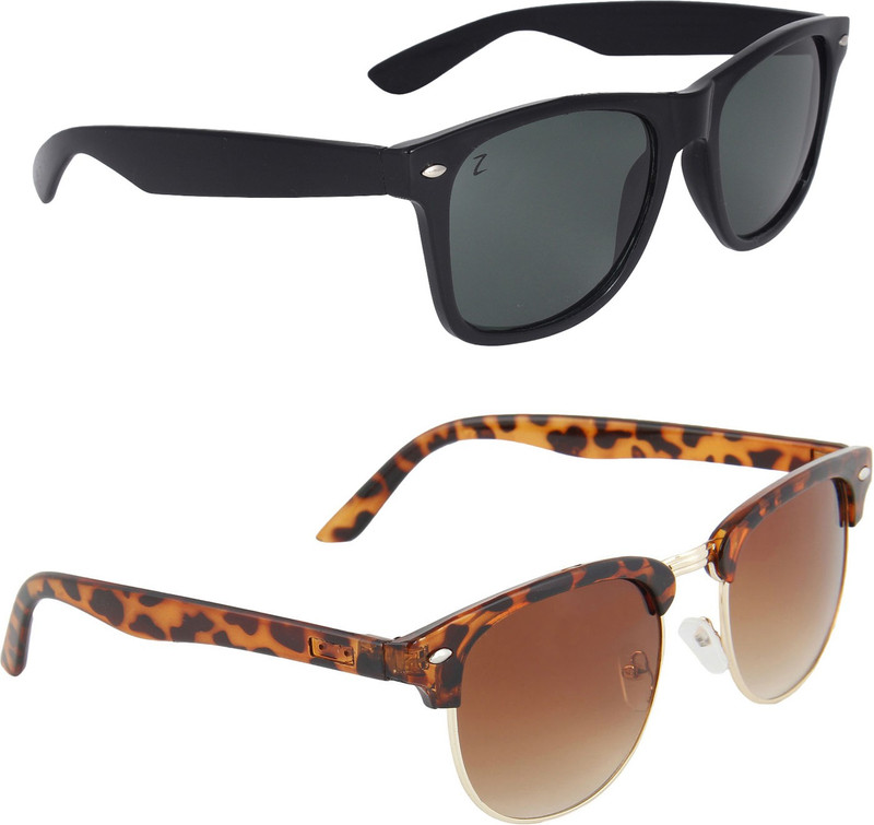 Zyaden Wayfarer, Oval Sunglasses(Black)