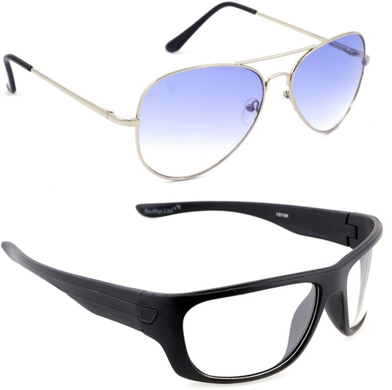 Elligator Sports, Aviator Sunglasses(Blue, Clear)