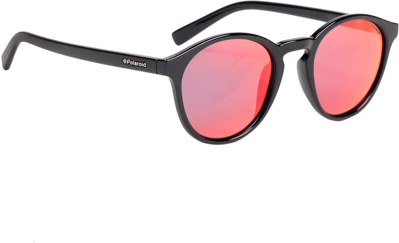 Polaroid Round Sunglasses(Grey, Red)