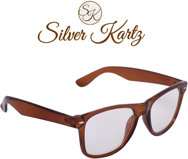 Silver Kartz Wayfarer, Rectangular Sunglasses(Clear)