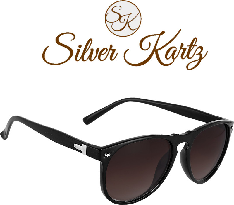 Silver Kartz Wayfarer, Round Sunglasses(Brown)