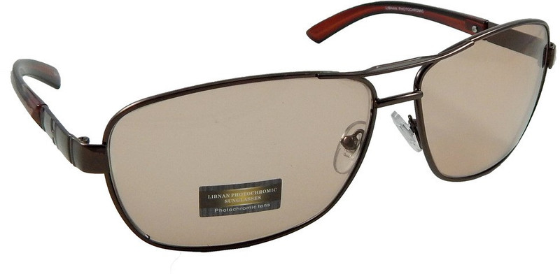 Libnan Photochromatic Rectangular Sunglasses(Clear, Brown)