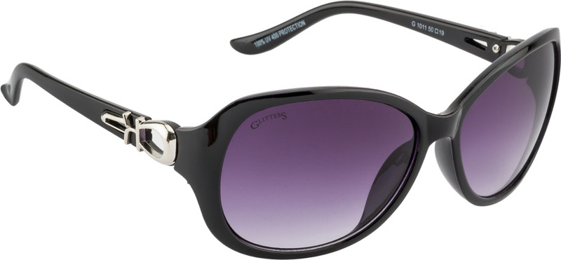 Glitters Rectangular Sunglasses(Black) image.