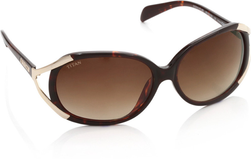 Glares by Titan Over-sized Sunglasses(Brown)