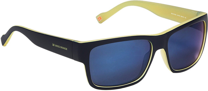Hugo Boss Rectangular Sunglasses(Grey, Blue)