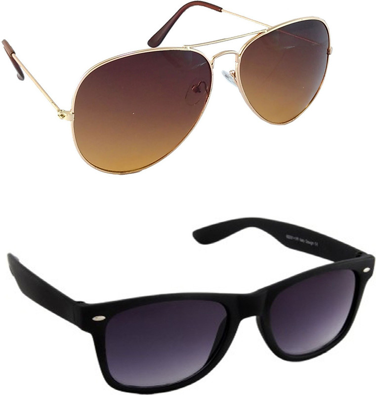 HE Aviator, Wayfarer Sunglasses(Brown, Black) HE Aviator, Wayfarer Sunglasses(Brown, Black)