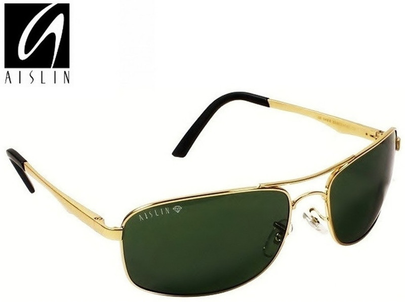 Aislin Rectangular, Wrap-around Sunglasses(Green)