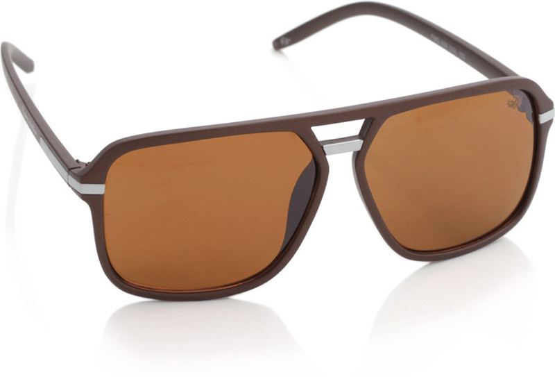 Flying Machine Rectangular Sunglasses(Brown)
