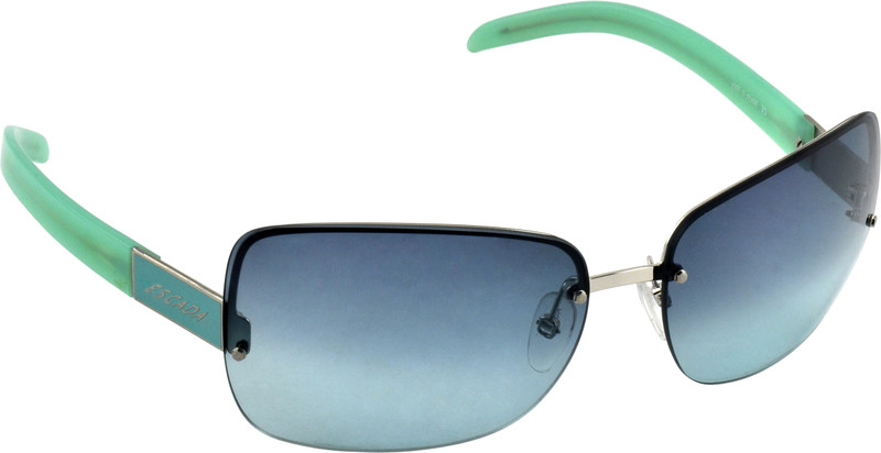 Escada Rectangular Sunglasses(Silver, Green) Escada Rectangular Sunglasses(Silver, Green)