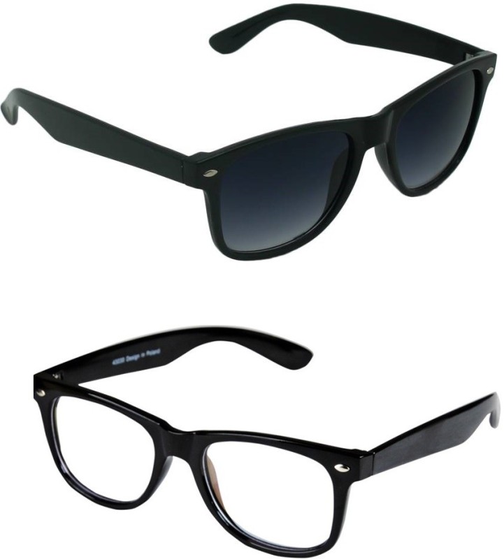 Amour-Propre Wayfarer Sunglasses(Black, Clear)