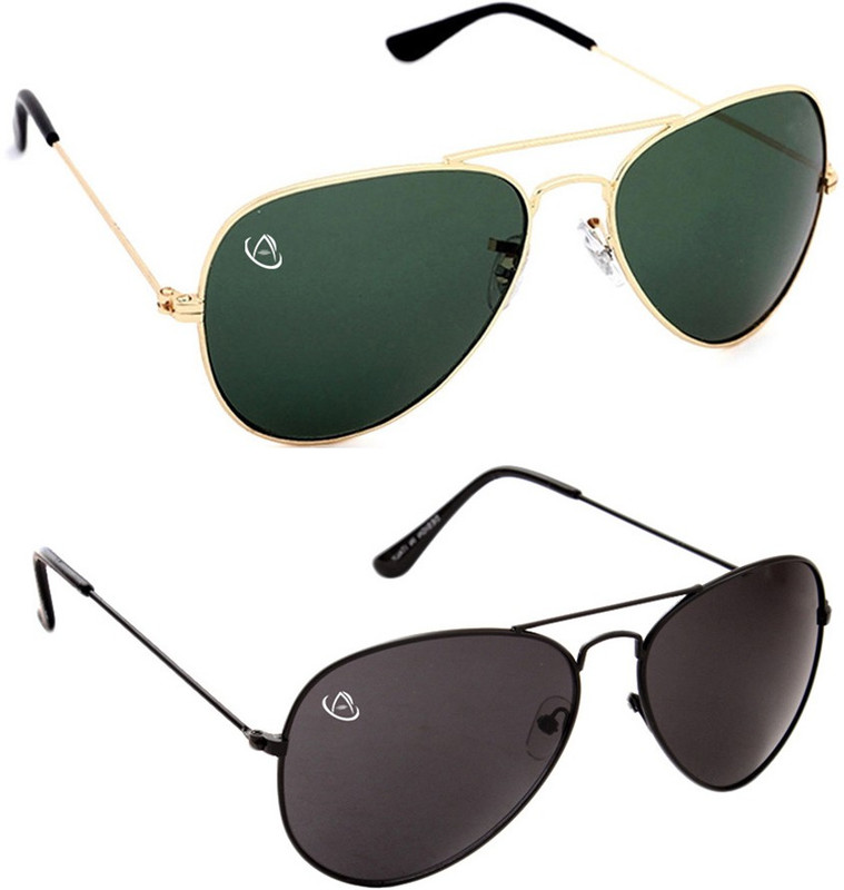 Aventus Aviator Sunglasses(Green, Black)