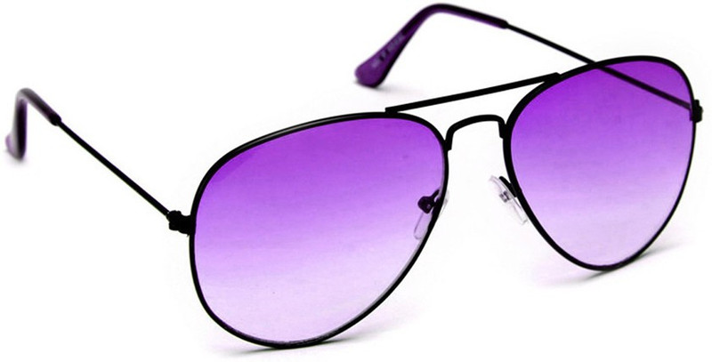 Silver Kartz Aviator Sunglasses(Violet)