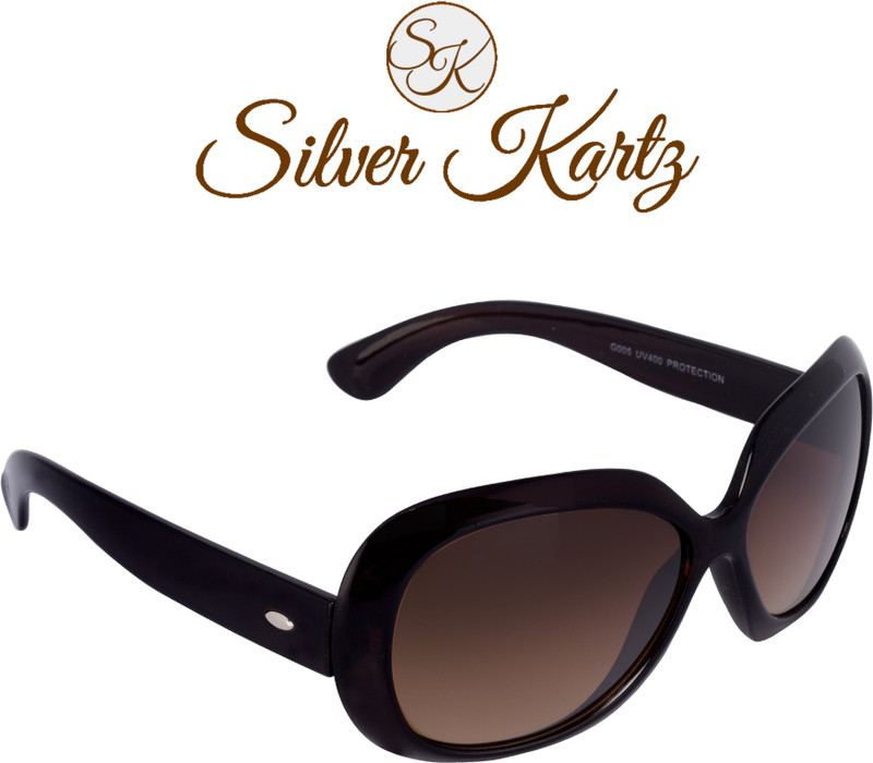 Silver Kartz Over-sized, Oval Sunglasses(For Girls)