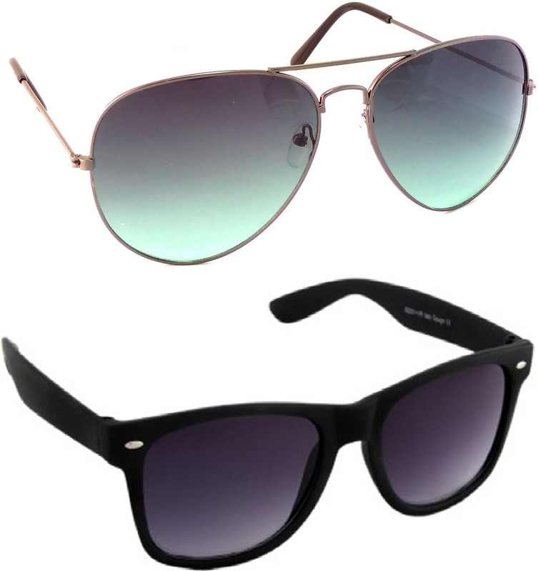 HE Aviator, Wayfarer Sunglasses(Green, Black) HE Aviator, Wayfarer Sunglasses(Green, Black)