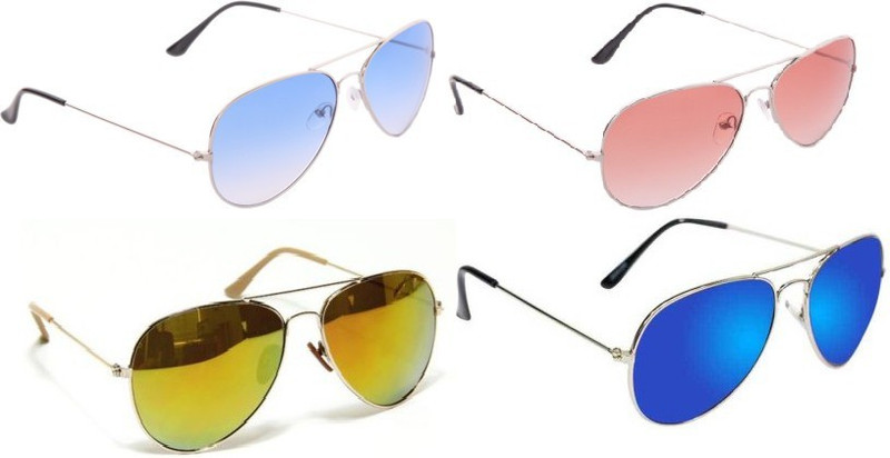 Korel Aviator Sunglasses(Blue, Red, Golden)