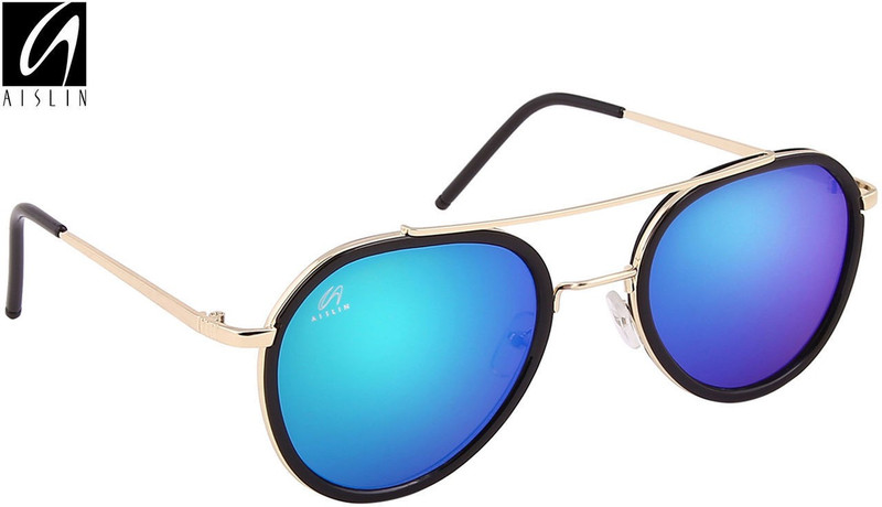 Aislin Aviator Sunglasses(Green, Blue) Aislin Aviator Sunglasses(Green, Blue)