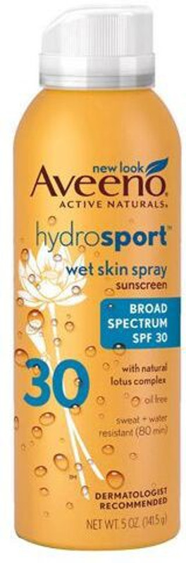 Aveeno Hydrosport Wet Skin Spray Sunscreen With Broad Spectrum SPF 30 - SPF 30 PA+++(141.5 g)