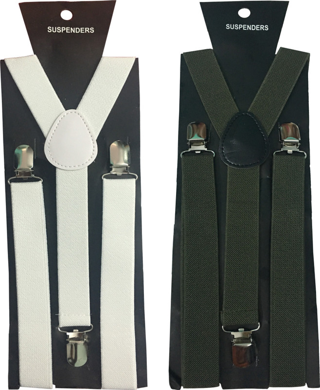 atyourdoor Y- Back Suspenders for Men(White)