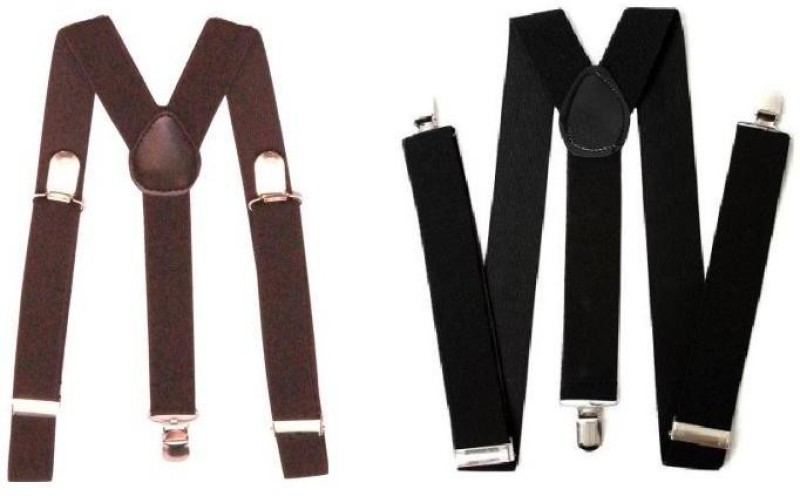 Homeshopeez Y- Back Suspenders for Men, Boys(Brown, Black)