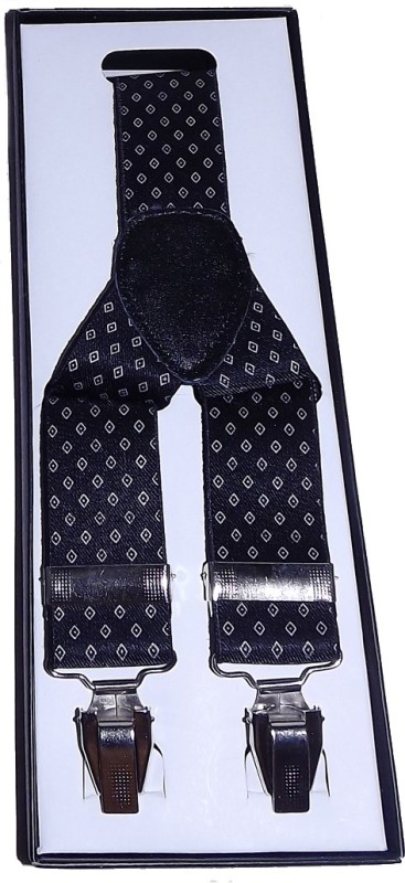 Mentiezi Y- Back Suspenders for Men(Black)