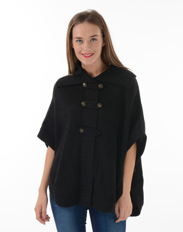 U.S. Polo Assn Solid V-neck Casual Women Black Sweater