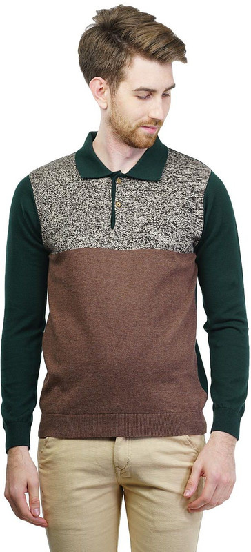 Kalt Striped V-neck Casual Men Multicolor Sweater