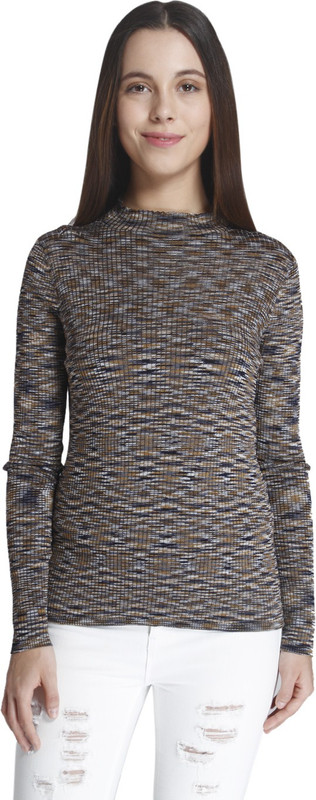 Vero Moda Woven Turtle Neck Casual Women Gold Sweater