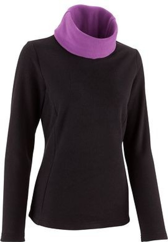 Quechua by Decathlon Solid Turtle Neck Casual Women Black Sweater
