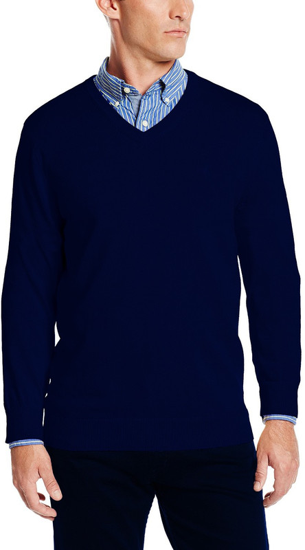 Being Fab Solid V-neck Casual Men Blue Sweater