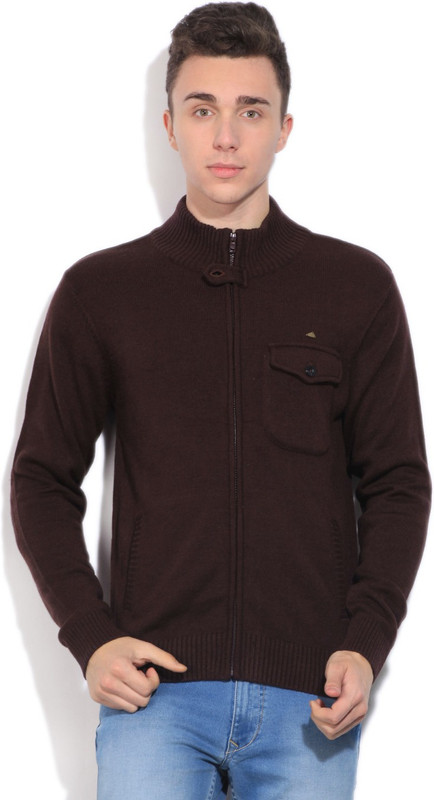 WROGN Solid Casual Men Maroon Sweater
