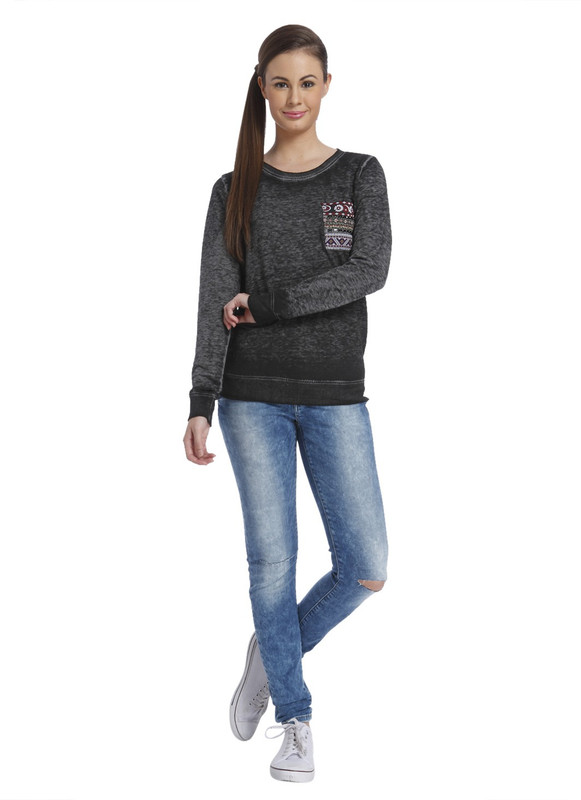 Only Full Sleeve Solid Women Sweatshirt