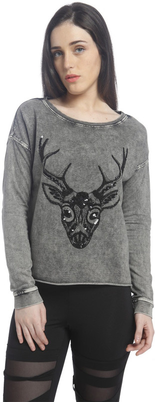 Vero Moda Full Sleeve Self Design Women Sweatshirt