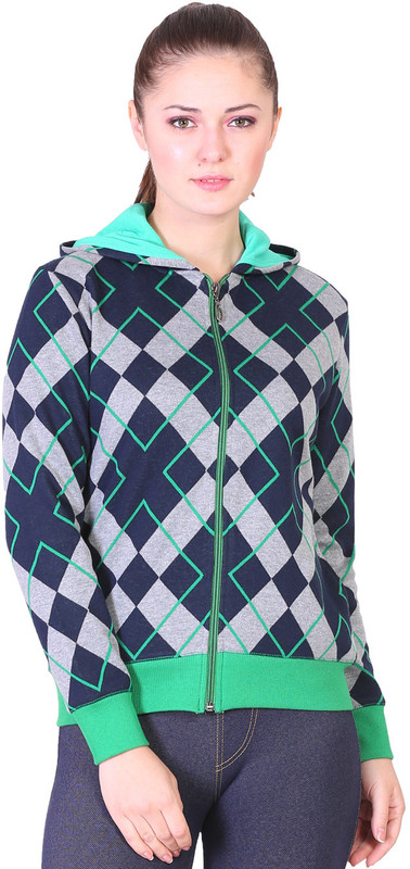 Miss Grace Full Sleeve Checkered Women Sweatshirt