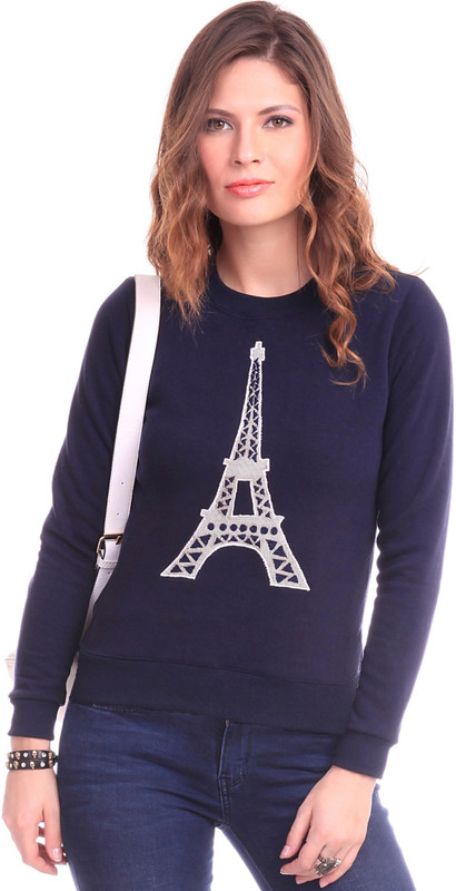 Sassafras Full Sleeve Self Design Women Sweatshirt